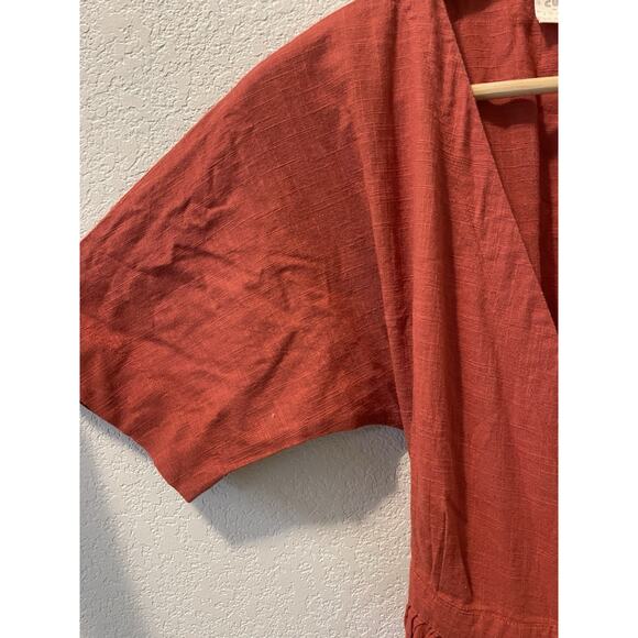 SF CURATOR Ansilee Wrap Dress Brick Red / Rust XS - Picture 3 of 7